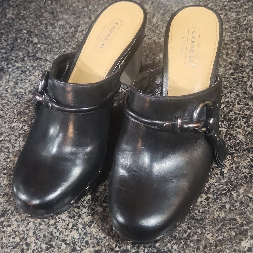 Coach Shasha studded mule size 5.5 black EUC